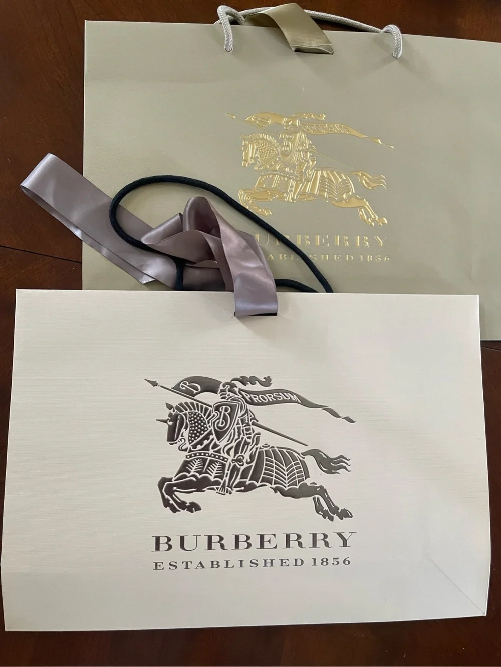 Burberry Equestrian Knight Prorsum Large Luxury Shopping Bags Set of 2